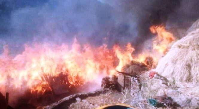 जुम्लामा आगलागी हुँदा ३५ घर जलेर नष्ट
